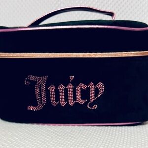 Juicy Couture Black and Pink Cosmetic Case with Sparkling Accents
